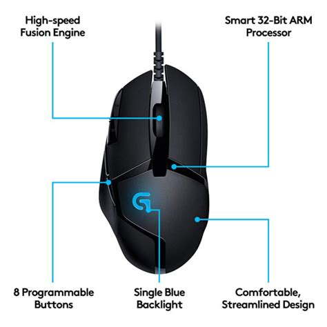 Buy Logitech G402 Hyperion Fury Wired Gaming Mouse 4,000 DPI ...