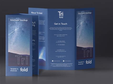 Tri Fold Brochure Mockup | DesignerMill