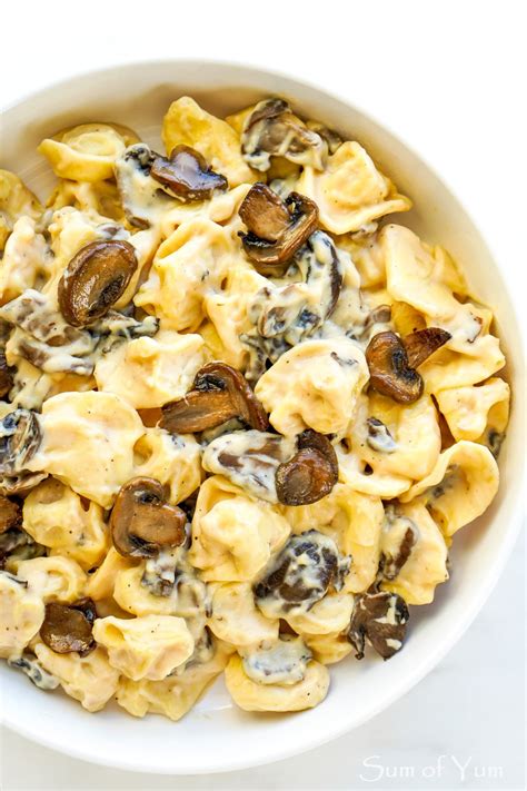 Creamy Mushroom Tortellini - Sum of Yum