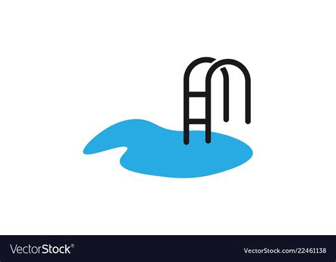 Water stair beach swimming pool logo design Vector Image