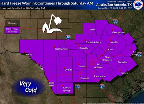 Hard Freeze Warning in effect through Saturday morning, Wind Chill ...