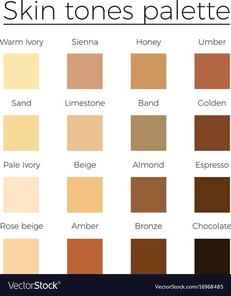 Skin tones color palette vector skin color vector chart. Download a Free Preview or High Quali ...