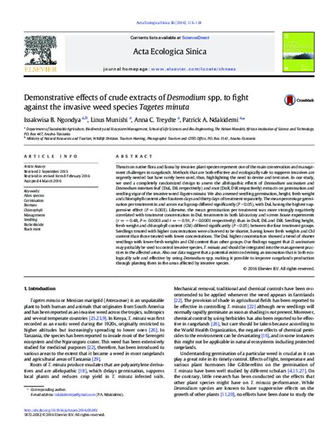 (PDF) Demonstrative effects of crude extracts of Desmodium spp. to ...