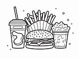 Awesome Fast Food Coloring Page  sketch template