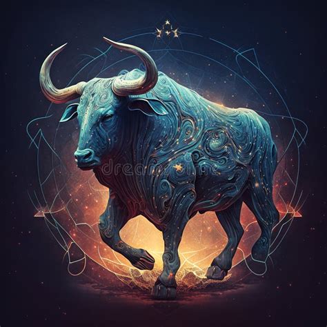 Taurus the Bull Zodiac Sign - Ai Generative Stock Illustration - Illustration of space ...