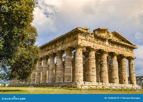 Paestum , Temple of Neptune or Hera II. Italy Stock Photo - Image of europe, city: 142064378