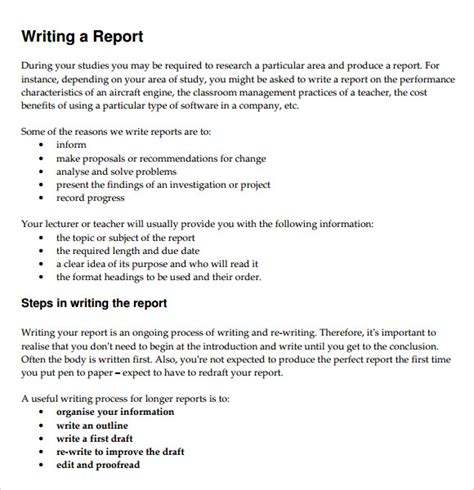 FREE 41+ Sample Report Writing Format Templates in PDF