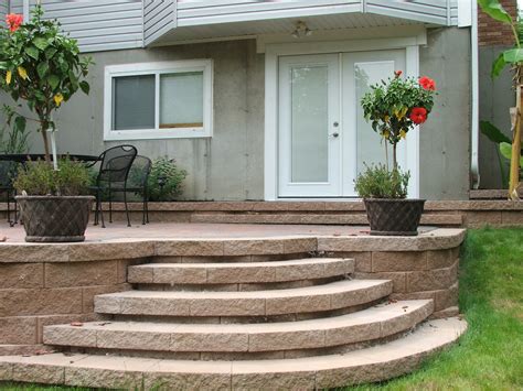 Curved Steps to Paver Patio-- yeah, I did that. :) Agape Retaining ...