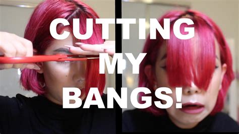 DIY BANGS || Cutting my own bangs/fringe - YouTube