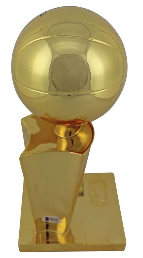 Magic Johnson Signed Lakers 12" Replica Larry O'Brien Trophy Inscribed "5x Champ" (Beckett COA ...