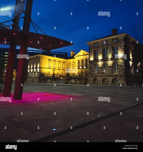 Night time view of Custom House Square, Belfast Stock Photo - Alamy