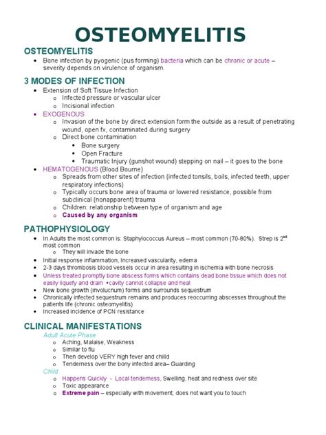 OSTEOMYELITIS | PDF | Infection | Surgery