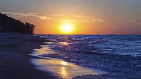 2560x1440 Lake Michigan Sunset 1440P Resolution ,HD 4k Wallpapers,Images,Backgrounds,Photos and ...