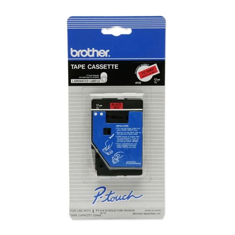 Brother P-Touch TC Tape Cartridge for P-Touch Labelers, 1/2"w, Black on Red - Walmart.com