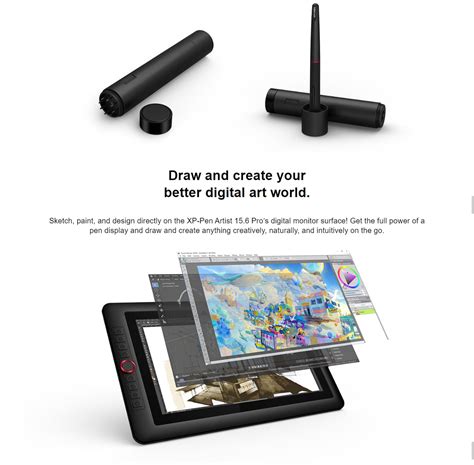 XP-PEN Artist15.6 Pro 15.6 Inch Drawing Pen Display Graphics Monitor Full-Laminated Technology ...