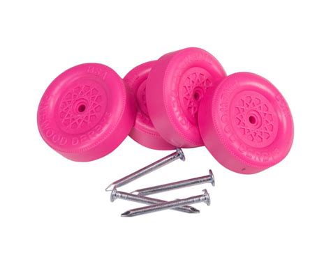 Official Pinewood Derby® Wheel and Axle Kit, Raving Pink | Boy Scouts ...