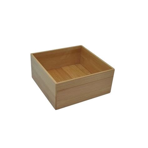 Boîte de rangement carrée bois bambou opportunity