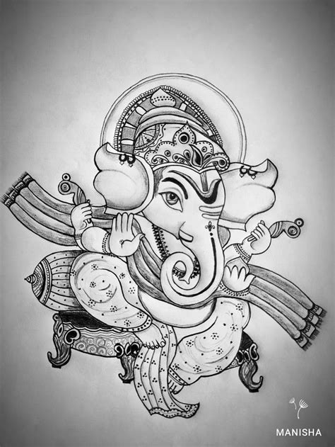 #ganeshji #ganpati #bappa #god #pinterest #sketch #creative Pencil Sketch Portrait, Art Sketches ...