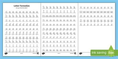 Letter Formation PDF Worksheet | Foundation Stage - Twinkl