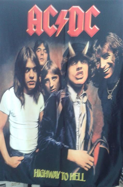 AC/DC Highway to Hell FLAG CLOTH POSTER WALL TAPESTRY BANNER CD Angus Young HEAVY METAL