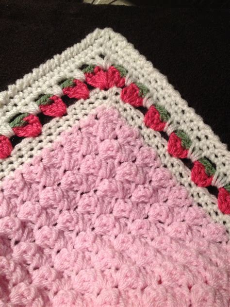 Strawberries and cream baby blanket. in 2024 | Crochet afghan patterns ...