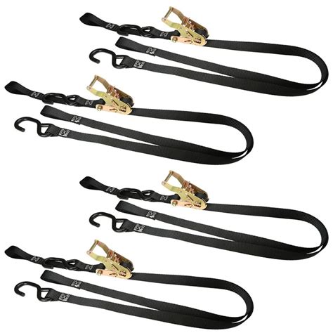 1" x 7' Motorcycle Ratchet Strap with Handlebar Strap & S-Hooks - 4 - Walmart.com