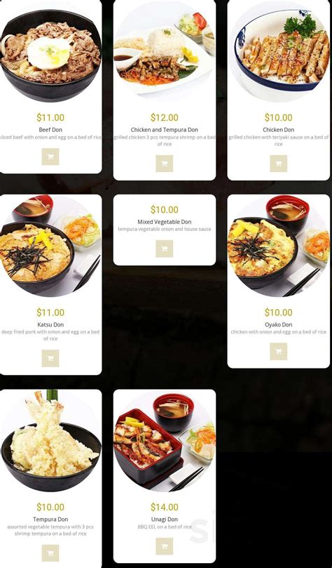 Sapporo Restaurant menu in Hamilton, Ontario, Canada