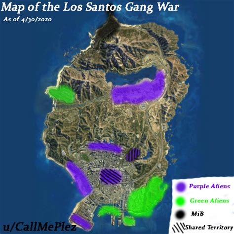 Map of the Los Santos Gang War (as of 4/30/2020) : r/GreenVSPurple