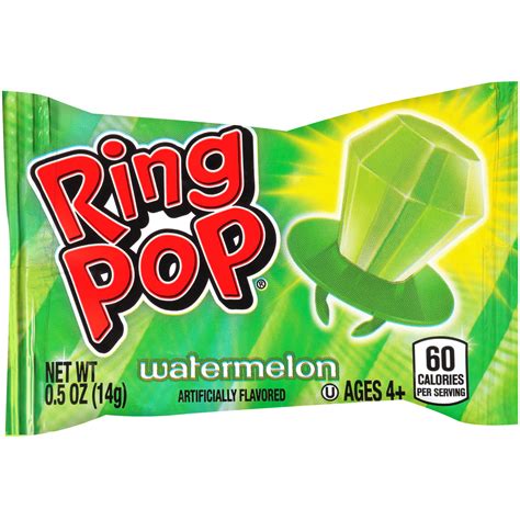 Ring Pop Individually Wrapped Green Watermelon 30 Count Bulk Lollipop ...