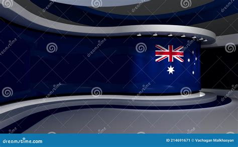 TV Studio. Australia. Australian Flag. News Studio. Loop Animation ...