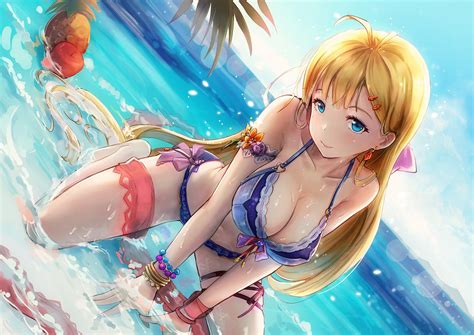 Wallpaper : anime girls, cleavage, original characters, bikini ...