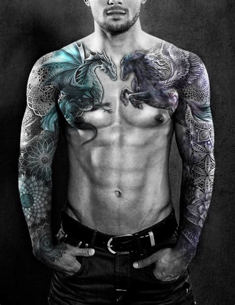 Embedded #tattoosmenschest | Full sleeve tattoos, Full sleeve tattoo, Dragon sleeve tattoos