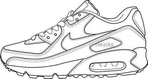 Air Max 90 Shoes Coloring Page : Coloring Sky | Sneakers sketch ...