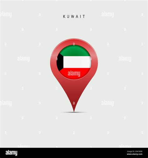 Teardrop map marker with flag of Kuwait. Kuwaiti flag inserted in the ...