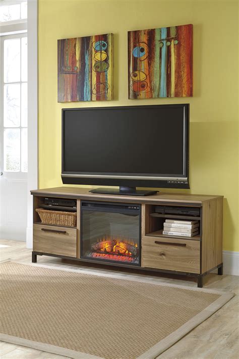 Large TV Stand w/ Fireplace Option | Fireplace tv stand, Large tv ...