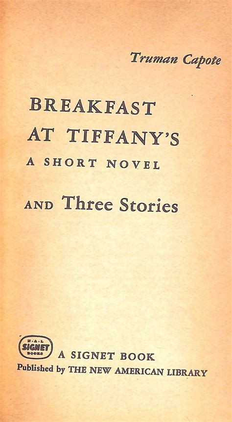 "Breakfast At Tiffany's" 1961 CAPOTE, Truman