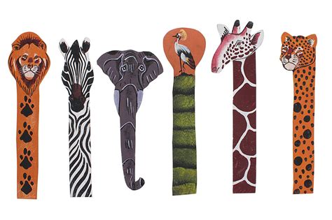 Ugandan Leather Animal Bookmark Set (6 Piece)