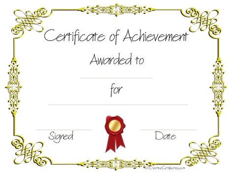 Certificate of Achievement | Awards certificates template, Free ...