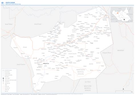 South Sudan: Aweil South County reference map (As of March 2020) | OCHA