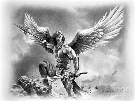 Angel Warrior Drawing by Miro Gradinscak - Pixels