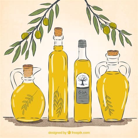 Free Vector | Olive oil bottles