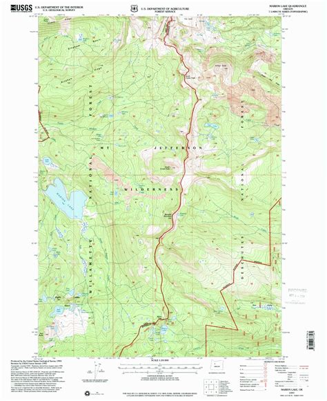 Classic USGS Marion Lake Oregon 7.5'x7.5' Topo Map – MyTopo Map Store