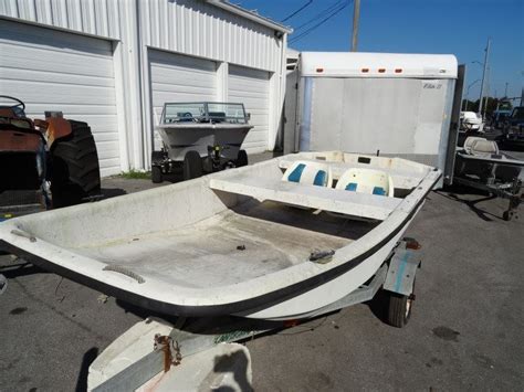 1995 Carolina Skiff J12 12' Fiberglass Skiff, Seats, w/Landcraft Galv ...