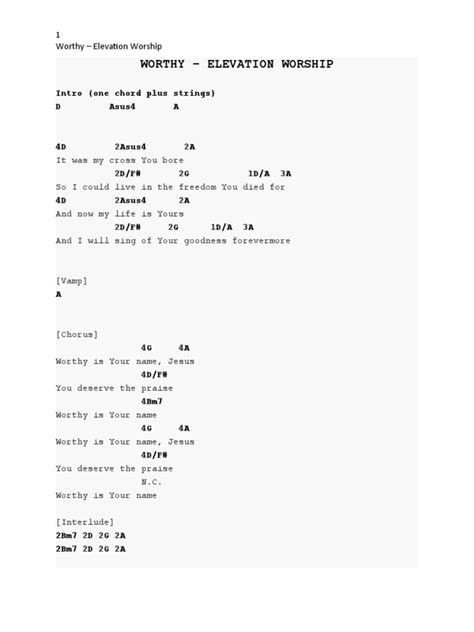 Worthy - Elevation Worship | PDF | Musical Forms