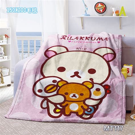 Rilakkuma Cartoon Mink Velvet Material Anime Blanket,Blanket