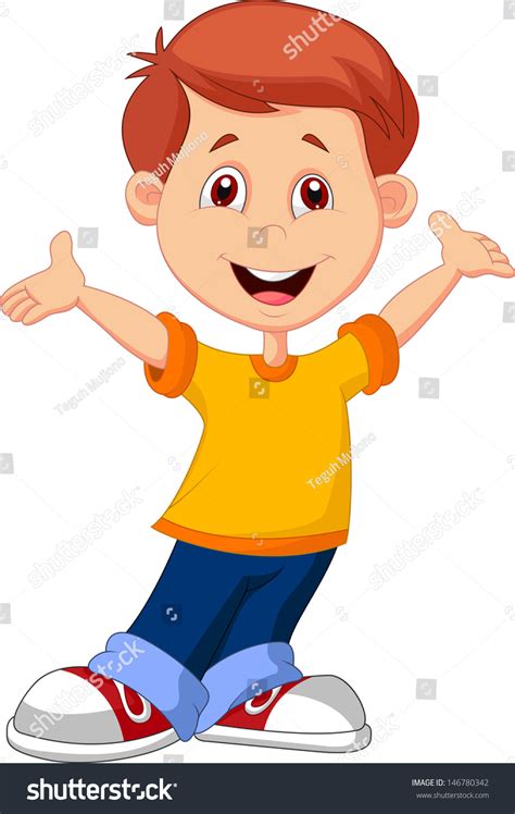 Cute Boy Cartoon Posing Stock Vector (Royalty Free) 146780342