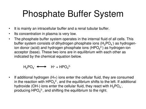 Phosphate Buffer System Equation