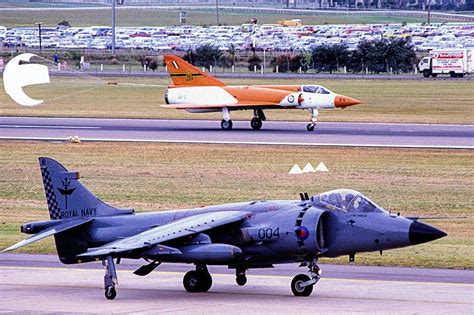 RAAF Mirage III0 (ARDU) & RN Sea Harrier - Photo by: Allan Edwards | Royal australian air force ...