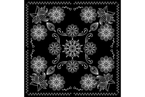 Bandana Print With Black and White Elements