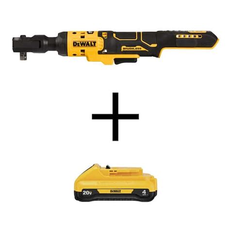 DEWALT ATOMIC 20-Volt Maximum Cordless 3/8 in. Ratchet with 20-Volt Maximum Compact Lithium-Ion ...